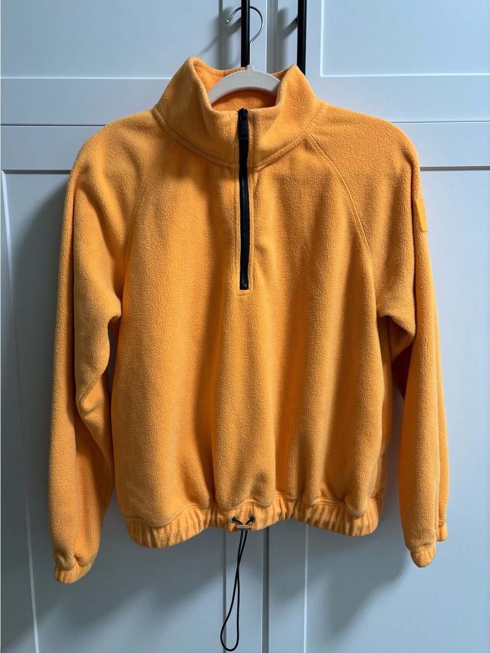 Love & Sports Women's Fleece Quarter Zip Pullover, Orange, Size M